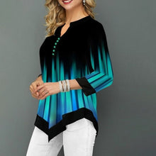 Load image into Gallery viewer, Plus Size 5XL Striped Blouses Women's Tunics 3/4 Sleeve Print Irregular Ladies Blouse 2020 Spring Summer Casual Female Tunic Top