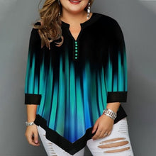 Load image into Gallery viewer, Plus Size 5XL Striped Blouses Women's Tunics 3/4 Sleeve Print Irregular Ladies Blouse 2020 Spring Summer Casual Female Tunic Top