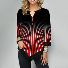 Load image into Gallery viewer, Plus Size 5XL Striped Blouses Women's Tunics 3/4 Sleeve Print Irregular Ladies Blouse 2020 Spring Summer Casual Female Tunic Top