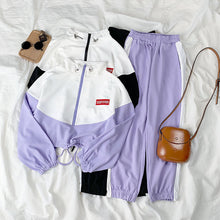 Load image into Gallery viewer, Spring Autumn Korean Suit Female Casual Weird Girl Hip Hop Slim Fashion Casual Sports Harajuku Style Two-piece Suit Women Tops