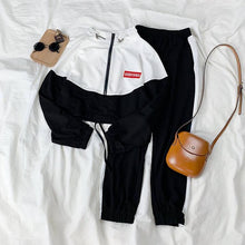 Load image into Gallery viewer, Spring Autumn Korean Suit Female Casual Weird Girl Hip Hop Slim Fashion Casual Sports Harajuku Style Two-piece Suit Women Tops