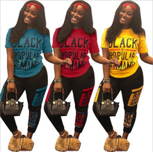 Load image into Gallery viewer, 2019 Women Set Letter Printed 2 Piece Outfits Tracksuit Sports Suit Two Piece Set Sweatshirt Jogger Set Suits