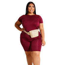 Load image into Gallery viewer, Plus Size 2 Piece Set Women Summer Casual Loose Shirt and Shorts Sweat Suits Woman Two Pieces Sets Wholesale Dropshipping