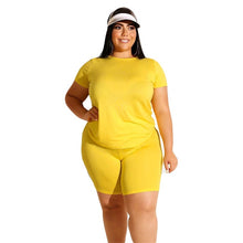 Load image into Gallery viewer, Plus Size 2 Piece Set Women Summer Casual Loose Shirt and Shorts Sweat Suits Woman Two Pieces Sets Wholesale Dropshipping