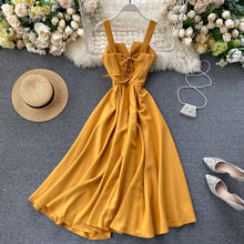 Load image into Gallery viewer, Woherb Dress Women V Neck Long Party Dresses Sexy Backless Spaghetti Strap Maxi Female Holiday Vestidos Summer 2020 Robe 25686