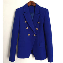 Load image into Gallery viewer, Green Blue Yellow Black White Blazer Women Office Formal Double Breasted Buttons Blazer Plus Big Size Women Blazers Drop Ship