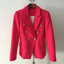 Load image into Gallery viewer, Green Blue Yellow Black White Blazer Women Office Formal Double Breasted Buttons Blazer Plus Big Size Women Blazers Drop Ship