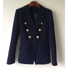 Load image into Gallery viewer, Green Blue Yellow Black White Blazer Women Office Formal Double Breasted Buttons Blazer Plus Big Size Women Blazers Drop Ship