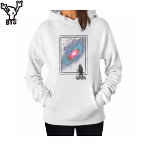Space Hoodies Women Spring Autumn Brand Hooded Sweatshirts Women Fashion Skateboard Full Sleeve Pink Sweatshirt For Women
