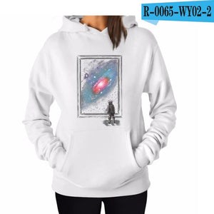 Space Hoodies Women Spring Autumn Brand Hooded Sweatshirts Women Fashion Skateboard Full Sleeve Pink Sweatshirt For Women