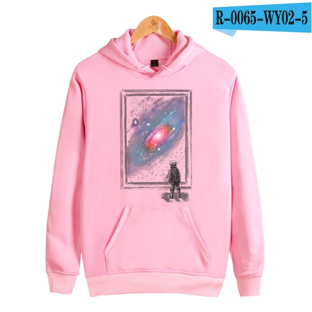 Space Hoodies Women Spring Autumn Brand Hooded Sweatshirts Women Fashion Skateboard Full Sleeve Pink Sweatshirt For Women