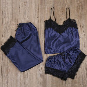 Womens Two Piece Sets 2019 Lace Sleepwear Pajamas Womens Clothing Ladies Set Crop Top Shorts Pants Sexy Women Two Piece Clothes