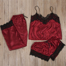 Load image into Gallery viewer, Womens Two Piece Sets 2019 Lace Sleepwear Pajamas Womens Clothing Ladies Set Crop Top Shorts Pants Sexy Women Two Piece Clothes
