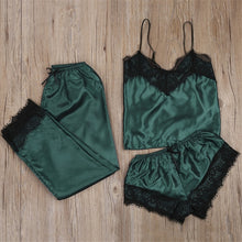 Load image into Gallery viewer, Womens Two Piece Sets 2019 Lace Sleepwear Pajamas Womens Clothing Ladies Set Crop Top Shorts Pants Sexy Women Two Piece Clothes
