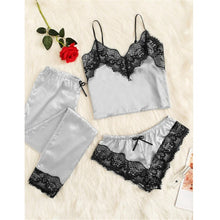 Load image into Gallery viewer, Womens Two Piece Sets 2019 Lace Sleepwear Pajamas Womens Clothing Ladies Set Crop Top Shorts Pants Sexy Women Two Piece Clothes
