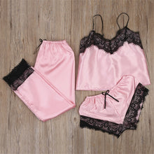 Load image into Gallery viewer, Womens Two Piece Sets 2019 Lace Sleepwear Pajamas Womens Clothing Ladies Set Crop Top Shorts Pants Sexy Women Two Piece Clothes
