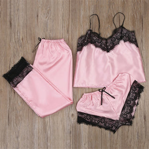 Womens Two Piece Sets 2019 Lace Sleepwear Pajamas Womens Clothing Ladies Set Crop Top Shorts Pants Sexy Women Two Piece Clothes