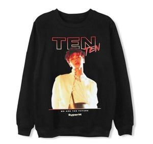 New arrival superM member name/photo printing pullover loose hoodies unisex kpop fleece/thin black sweatshirt