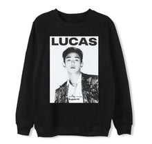 Load image into Gallery viewer, New arrival superM member name/photo printing pullover loose hoodies unisex kpop fleece/thin black sweatshirt
