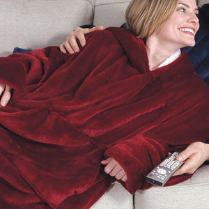 Winter Huge Hoodie Sweatshirt Warm Hooded Coat Soft Blanket Outdoor Warm Comfy Hoodie  Robe Fleece Blanket for Men Women