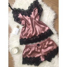 Load image into Gallery viewer, Bigsweety Women&#39;s Sleepwear Sexy Lace Satin Pajama Sets Nightwear Sleeveless Tops+Shorts 2 Pcs Sets Pyjama Sets For Women Pijama
