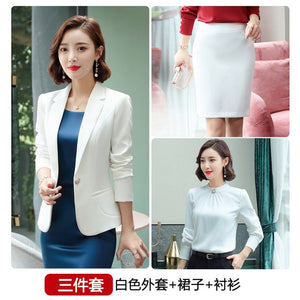 2020 Purple Women Formal Dress Suit Ladies Elegant Business Office Wear Blazer Suits Long Sleeve Blazer Jacket Dresses Plus Size