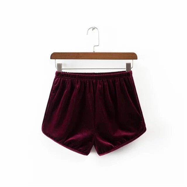 Fashion Women Velvet shorts Sexy Elastic Waistband Shorts Pajama Ladies Sleepwear  New Arrival