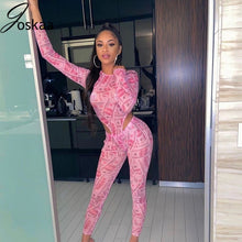 Load image into Gallery viewer, Joskaa Mesh Print Night Club Long sleeve Bodysuit &amp; Pants Party 2 Pieces set Party Fashion outwear Summer 2020
