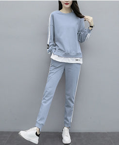 Semfri Cotton Plus Size Womens Tracksuit 2020 Spring Autumn Sweatshirt Two Piece Set Female Loose Style Casual Sweatsuit