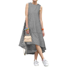Load image into Gallery viewer, 2020 Spring Summer Sundress ZANZEA Women Sleeveless Plaid Checked Dress Casual Mid Calf Dresses Vestidos Beach Party Dresses 5XL
