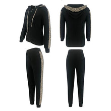 Load image into Gallery viewer, 2Pcs Women Hoodies Sports Long Sleeve Patchwork Casual Tops Pants Tracksuit Sweatshirt Sweat Suit Jogging
