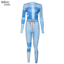 Load image into Gallery viewer, Sisterlinda Fashion Active Wear Woman Tracksuits 2Pices Female Set New Crop Top Women Print Legging Sportswear Sports Suit Mujer
