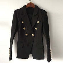 Load image into Gallery viewer, TOP QUALITY New Fashion 2020 Designer Blazer Jacket Women&#39;s Double Breasted Metal Lion Buttons Blazer Outer size S-XXXL
