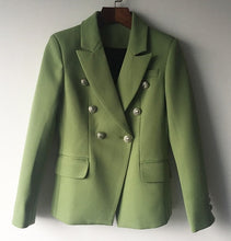 Load image into Gallery viewer, TOP QUALITY New Fashion 2020 Designer Blazer Jacket Women&#39;s Double Breasted Metal Lion Buttons Blazer Outer size S-XXXL
