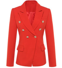 Load image into Gallery viewer, TOP QUALITY New Fashion 2020 Designer Blazer Jacket Women&#39;s Double Breasted Metal Lion Buttons Blazer Outer size S-XXXL
