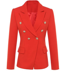TOP QUALITY New Fashion 2020 Designer Blazer Jacket Women's Double Breasted Metal Lion Buttons Blazer Outer size S-XXXL