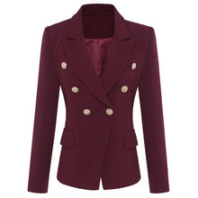 Load image into Gallery viewer, TOP QUALITY New Fashion 2020 Designer Blazer Jacket Women&#39;s Double Breasted Metal Lion Buttons Blazer Outer size S-XXXL
