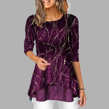 Load image into Gallery viewer, Plus Size 5XL O Neck 3/4 Sleeve Women&#39;s Tunics Dot Print Female Tunic Blouses Spring 2020 Summer Casual Irregular Hem Lady Shirt
