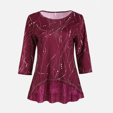 Load image into Gallery viewer, Plus Size 5XL O Neck 3/4 Sleeve Women&#39;s Tunics Dot Print Female Tunic Blouses Spring 2020 Summer Casual Irregular Hem Lady Shirt
