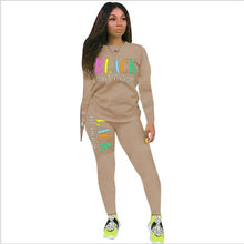 Load image into Gallery viewer, 2019 Women Set Letter Printed 2 Piece Outfits Tracksuit Sports Suit Two Piece Set Sweatshirt Jogger Set Suits
