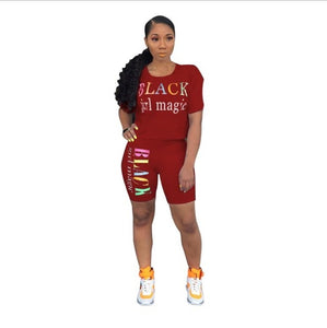 2019 Women Set Letter Printed 2 Piece Outfits Tracksuit Sports Suit Two Piece Set Sweatshirt Jogger Set Suits