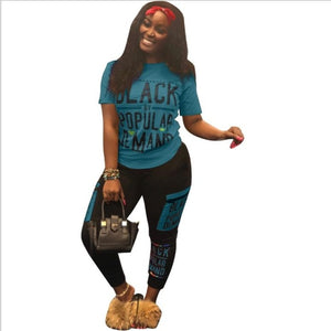 2019 Women Set Letter Printed 2 Piece Outfits Tracksuit Sports Suit Two Piece Set Sweatshirt Jogger Set Suits