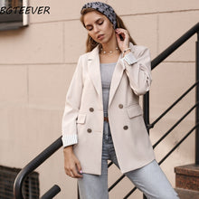 Load image into Gallery viewer, Casual Double Breasted Women Jackets Notched Collar Spring Women Blazer Jacket Autumn Female Outerwear Elegant Ladies Coat 2020

