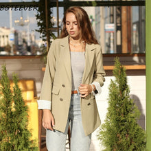 Load image into Gallery viewer, Casual Double Breasted Women Jackets Notched Collar Spring Women Blazer Jacket Autumn Female Outerwear Elegant Ladies Coat 2020
