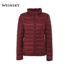 Load image into Gallery viewer, Spring Autumn Women Ultralight Thin Down Jacket White Duck Down Hooded Jackets Warm Winter Coat Parka Female Portable Outwear

