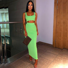 Load image into Gallery viewer, NewAsia Garden Two Piece Set 2 Piece Set Women Winter Ribbed Crop Top And Skirt Set Matching Sets Woman Two Pieces Outfits White
