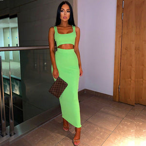 NewAsia Garden Two Piece Set 2 Piece Set Women Winter Ribbed Crop Top And Skirt Set Matching Sets Woman Two Pieces Outfits White
