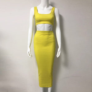 NewAsia Garden Two Piece Set 2 Piece Set Women Winter Ribbed Crop Top And Skirt Set Matching Sets Woman Two Pieces Outfits White