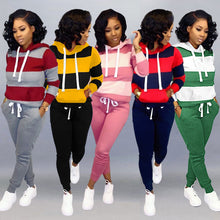 Load image into Gallery viewer, 2019 Women Winter Women&#39;s set Tracksuit Full Sleeve Hoodied Sweatshirt Pockets Pants Suit Two Piece Set Outfits sweatsuit
