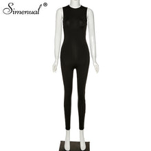 Load image into Gallery viewer, Simenual Casual Solid Bodycon Sleeveless Jumpsuits Sporty Workout Active Wear Skinny 2020 Summer Rompers Womens Jumpsuit Fashion
